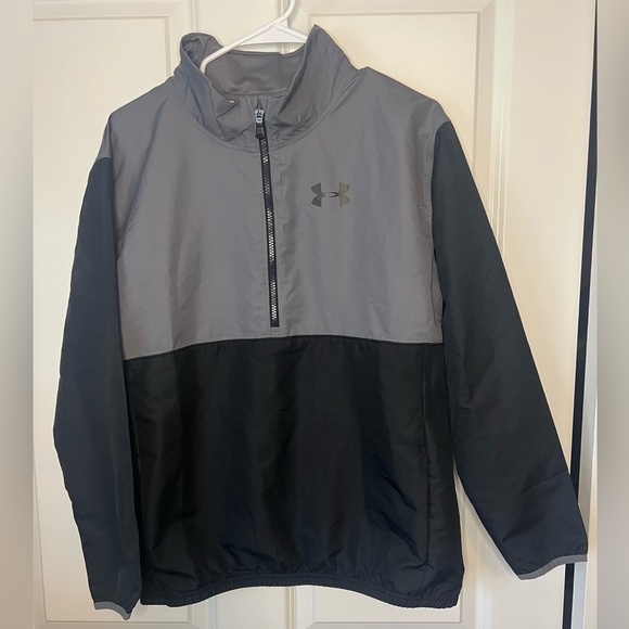 Under Armour Other - Under Armour Gray and Black Half-Zip Pullover/Windbreaker